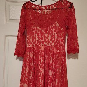 Free People Floral Mesh Lace Dress - Size 2